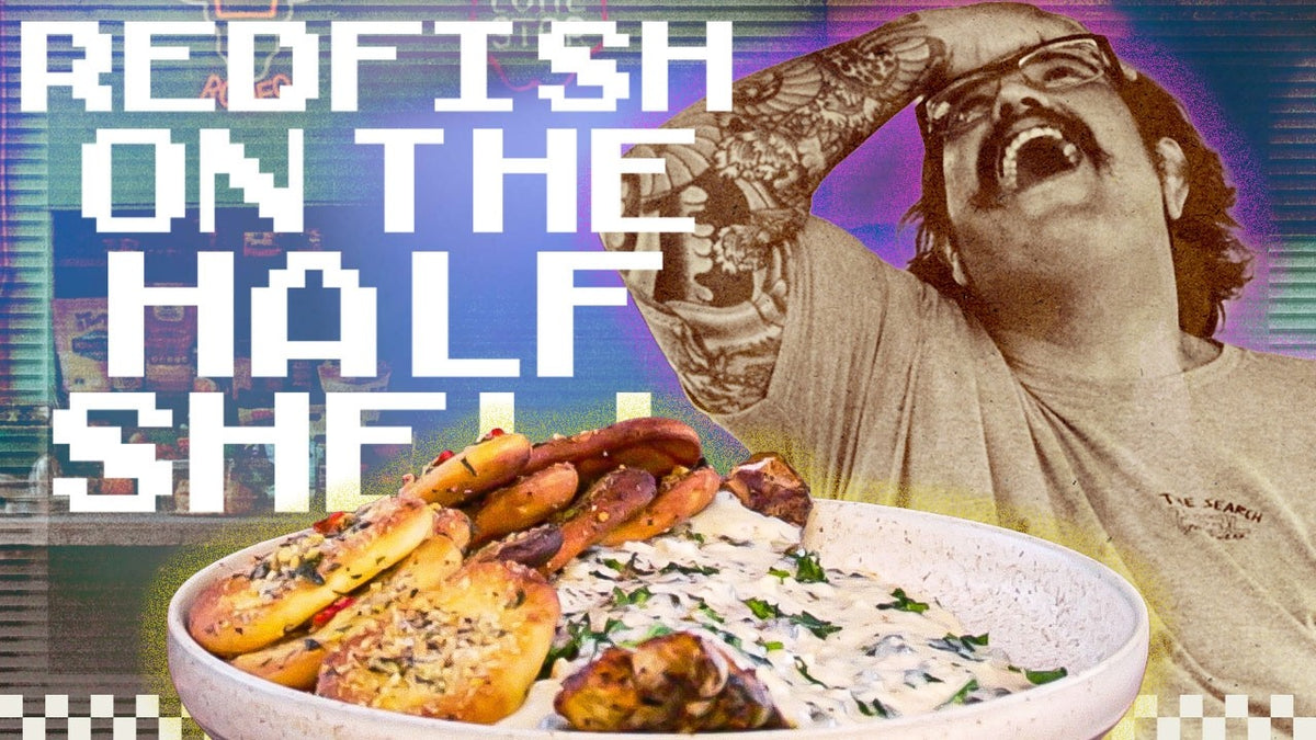 Redfish on the Half Shell with Caper Cream Sauce