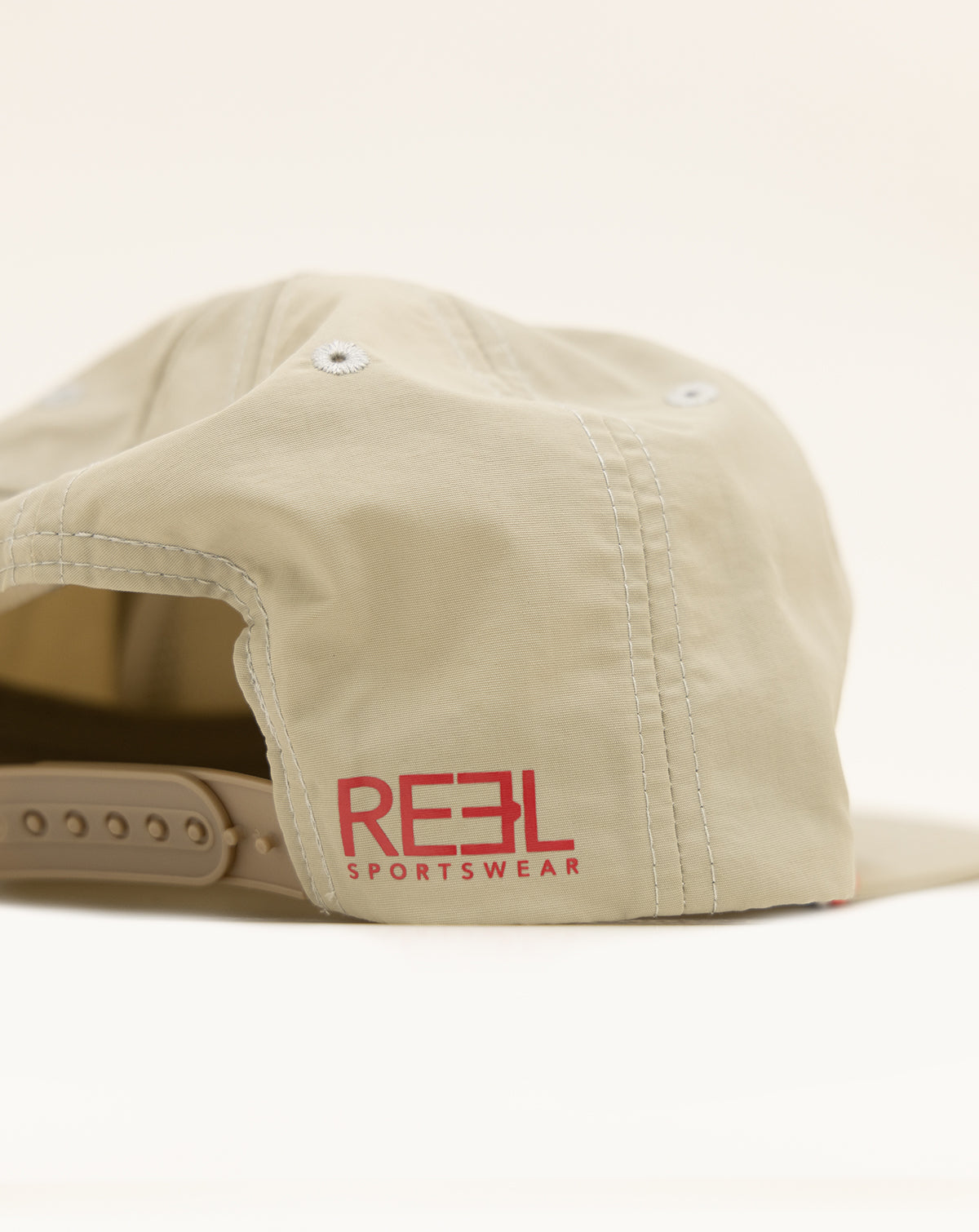 Reel Sportswear's Spooner, Grey, Red, white and blue, rope cap, fishing headwear, fishing lure cap