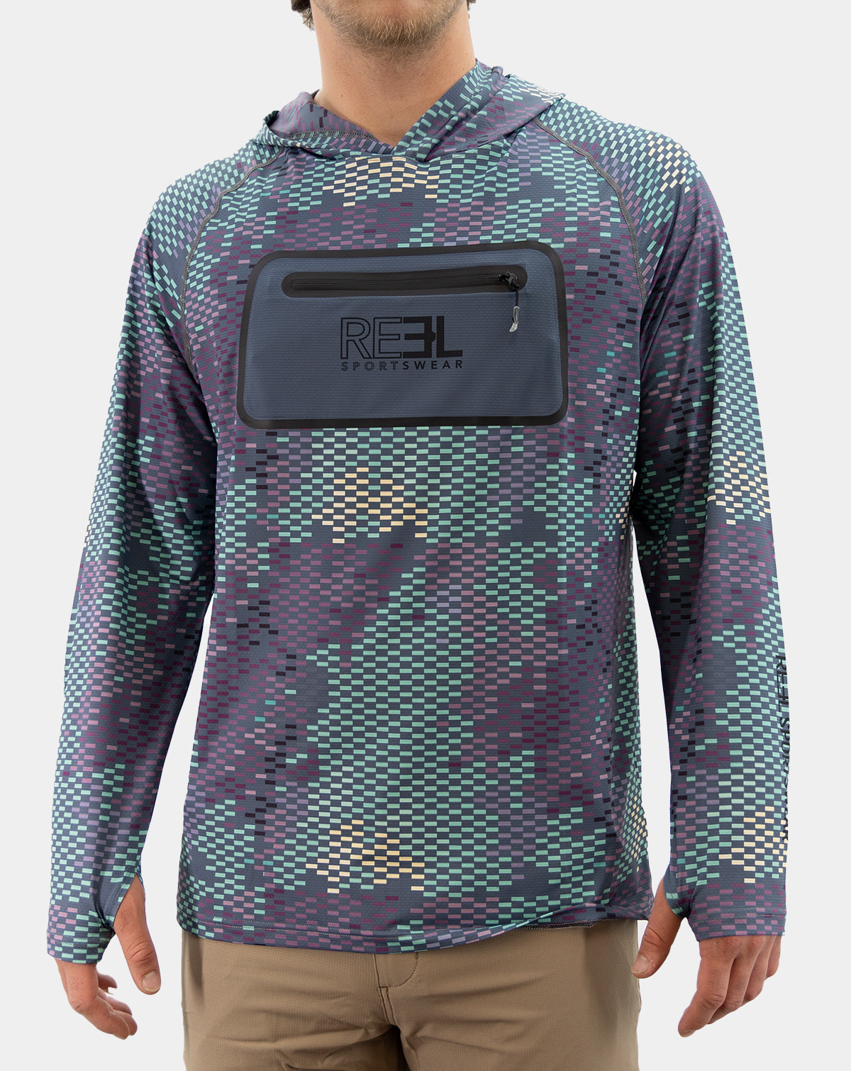 Cosmo Men's Pro+ Technical performance Fishing Long Sleeve Hoody with front terminal Zipper pocket