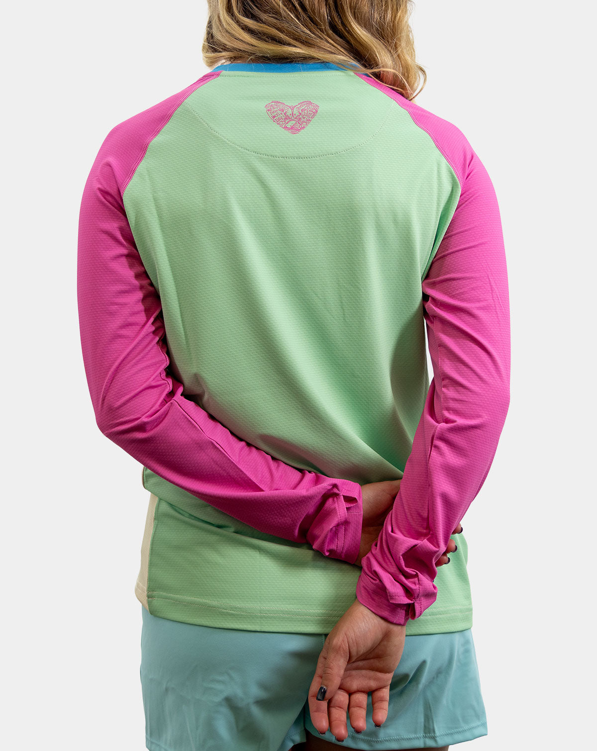 Back view women's lightweight fishing shirt breathable Pro+ fabric