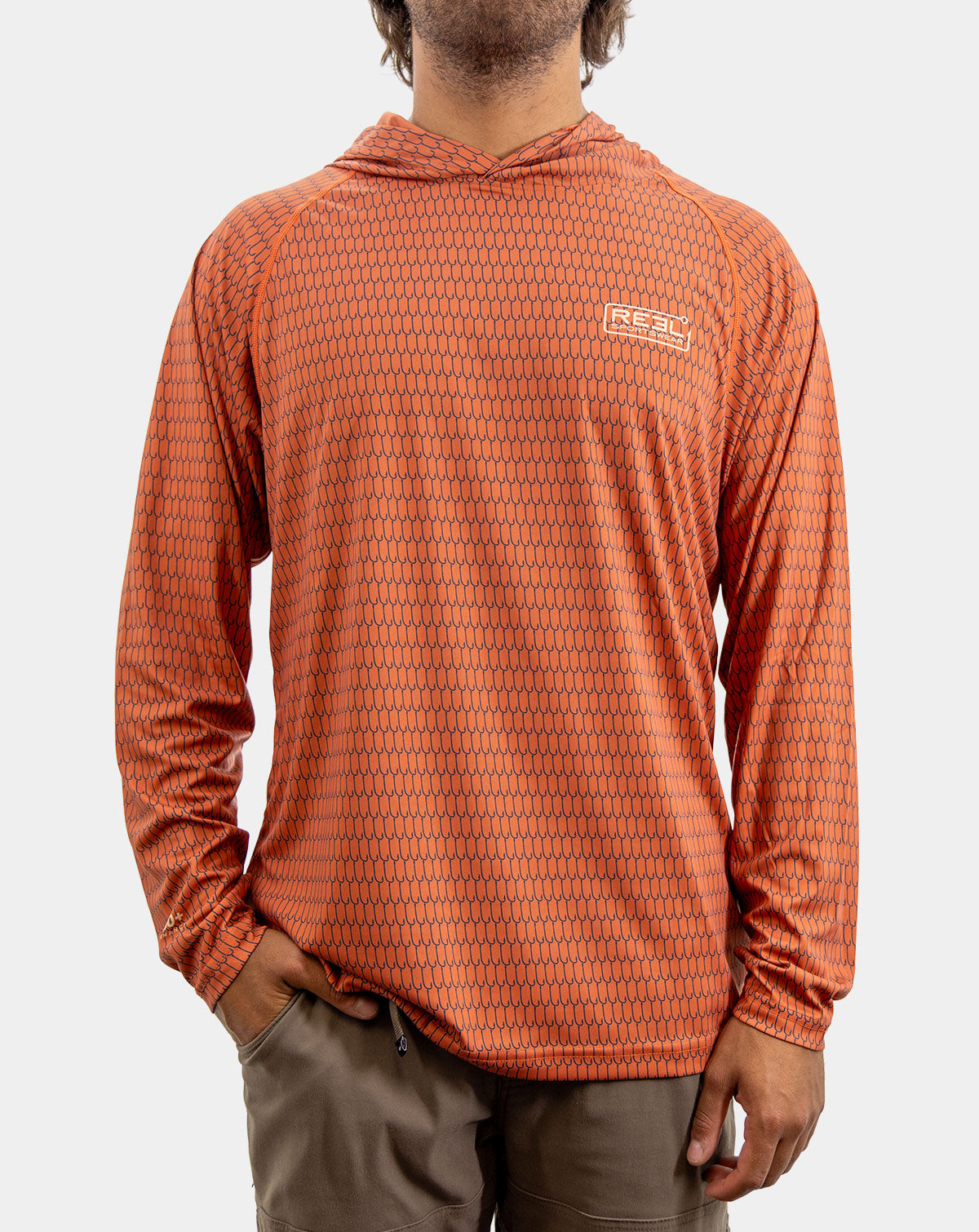 men's UPF 50 fishing hoody with hood