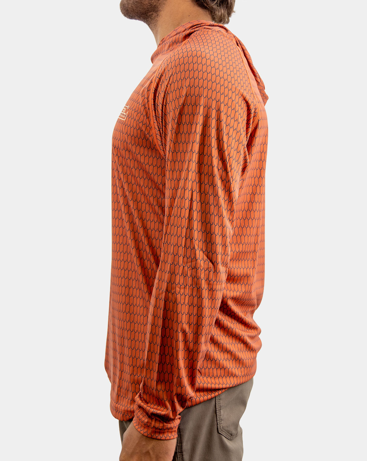 men's performance fishing hoodie with moisture wicking fabric