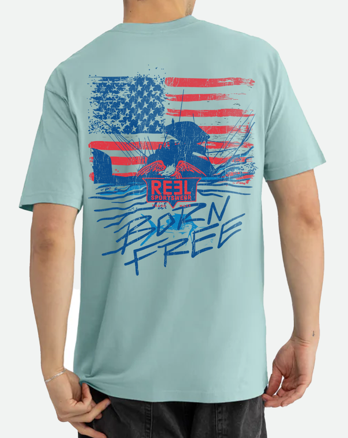 Eddie Bauer Herren T-Shirt 'Reel Em In' – Angler-Grafik, Weiche Baumwollmischung