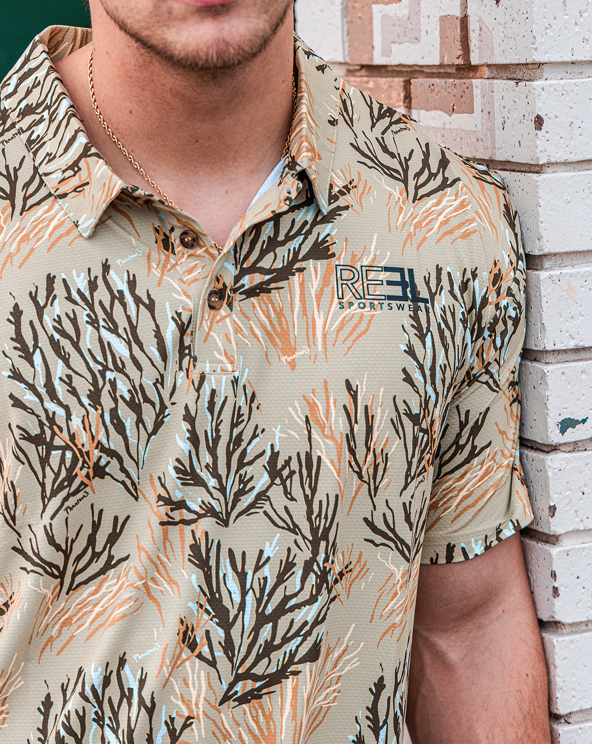 Castaway Performance Fishing Polo - Reel Sportswear - Phantom3 Camo