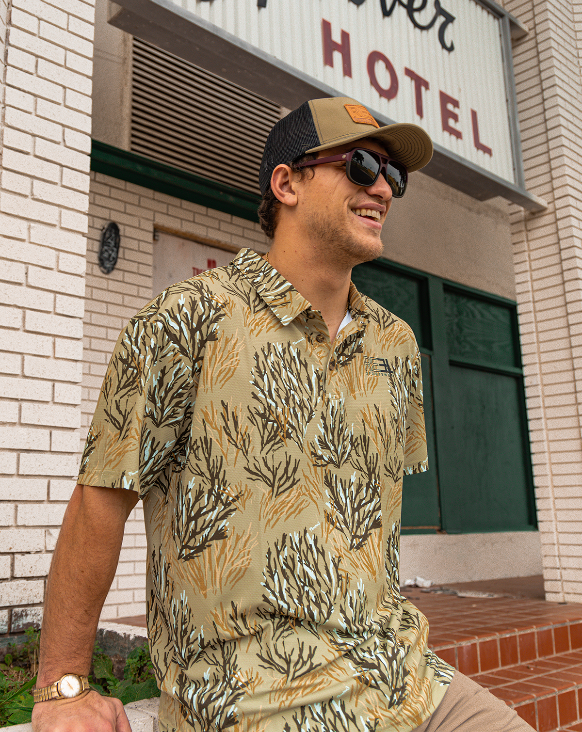 Castaway Performance Fishing Polo - Reel Sportswear - Phantom3 Camo