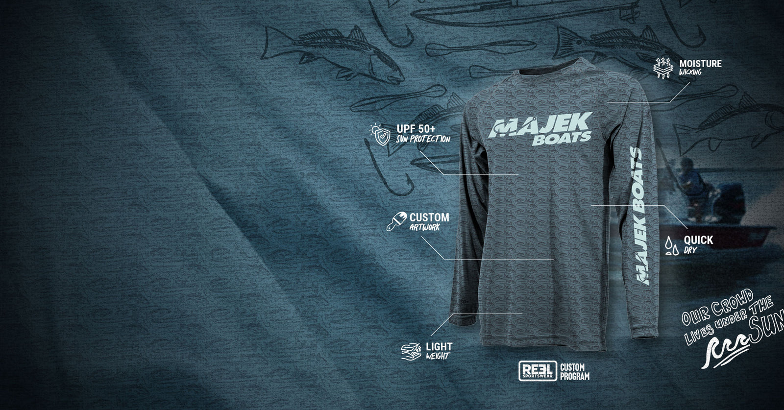 Custom Performance Fishing Shirts and Boat shirt manufacturing