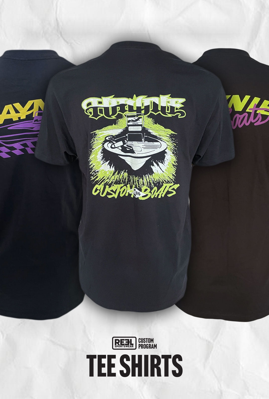 Reel Sportswear Custom Manufacturing for Custom Tee Shirts, Custom Clothing Manufacturing for Fishing Tournaments and more