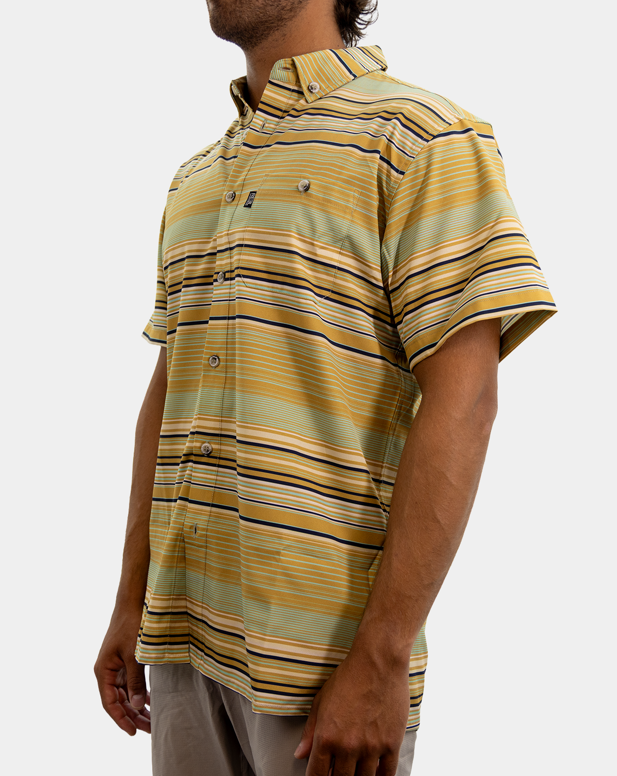 Reel Sportswear Flatlander Seek and Destroy short sleeve button-down, mens casual fishing short sleeve button-down shirts.