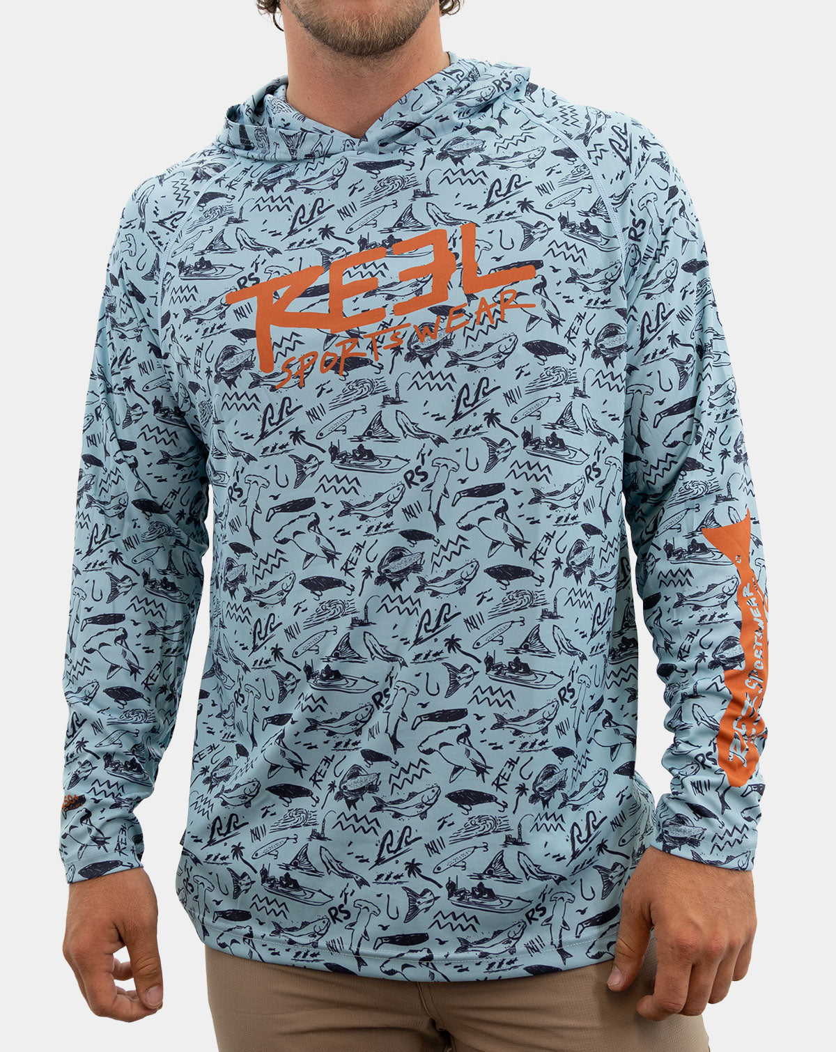 Gulf Wizard Men's Performance Fishing Hoody Reel Sportswear UPF 50+ 