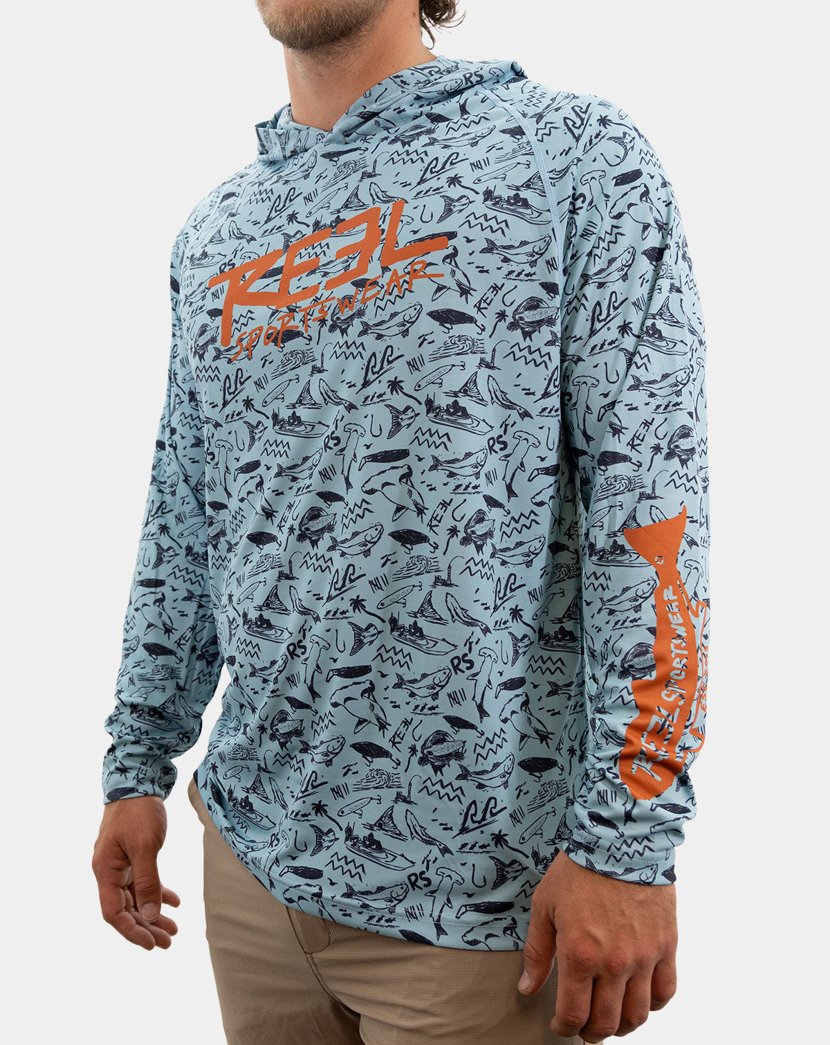 Gulf Wizard Men's Performance Fishing Hoody Reel Sportswear UPF 50+ 