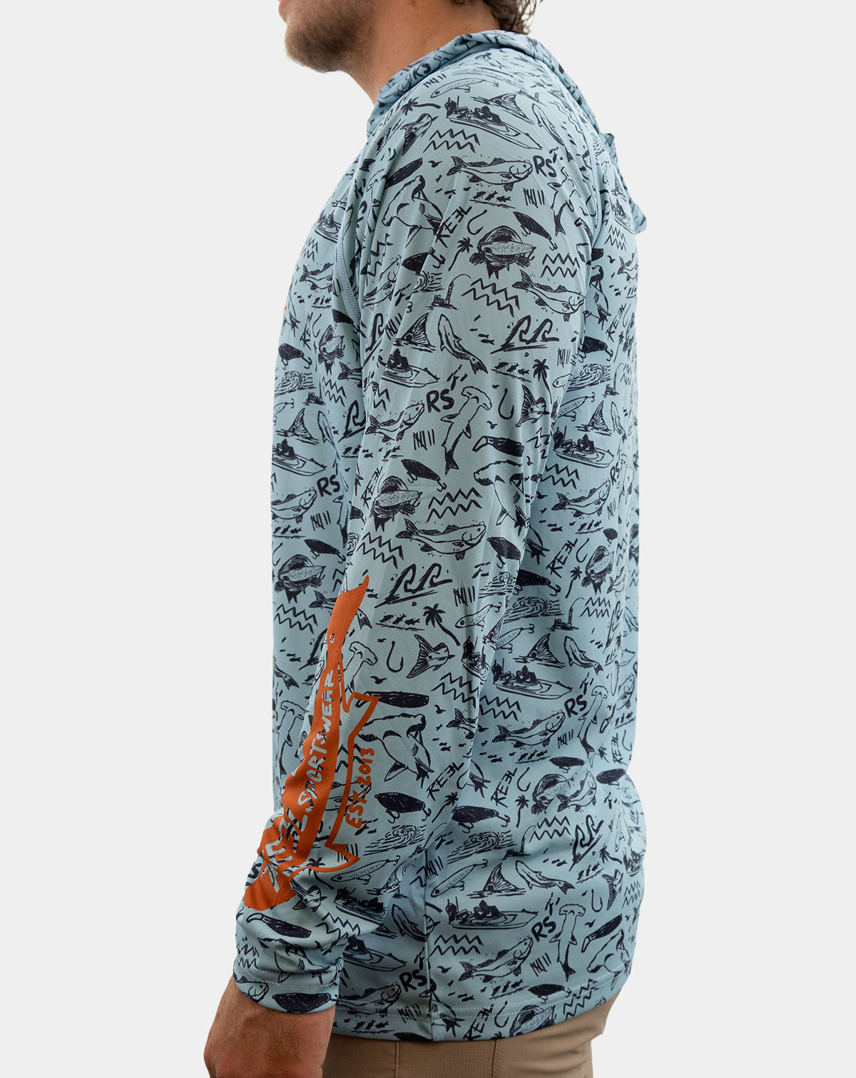 Gulf Wizard Men's Performance Fishing Hoody Reel Sportswear UPF 50+ 