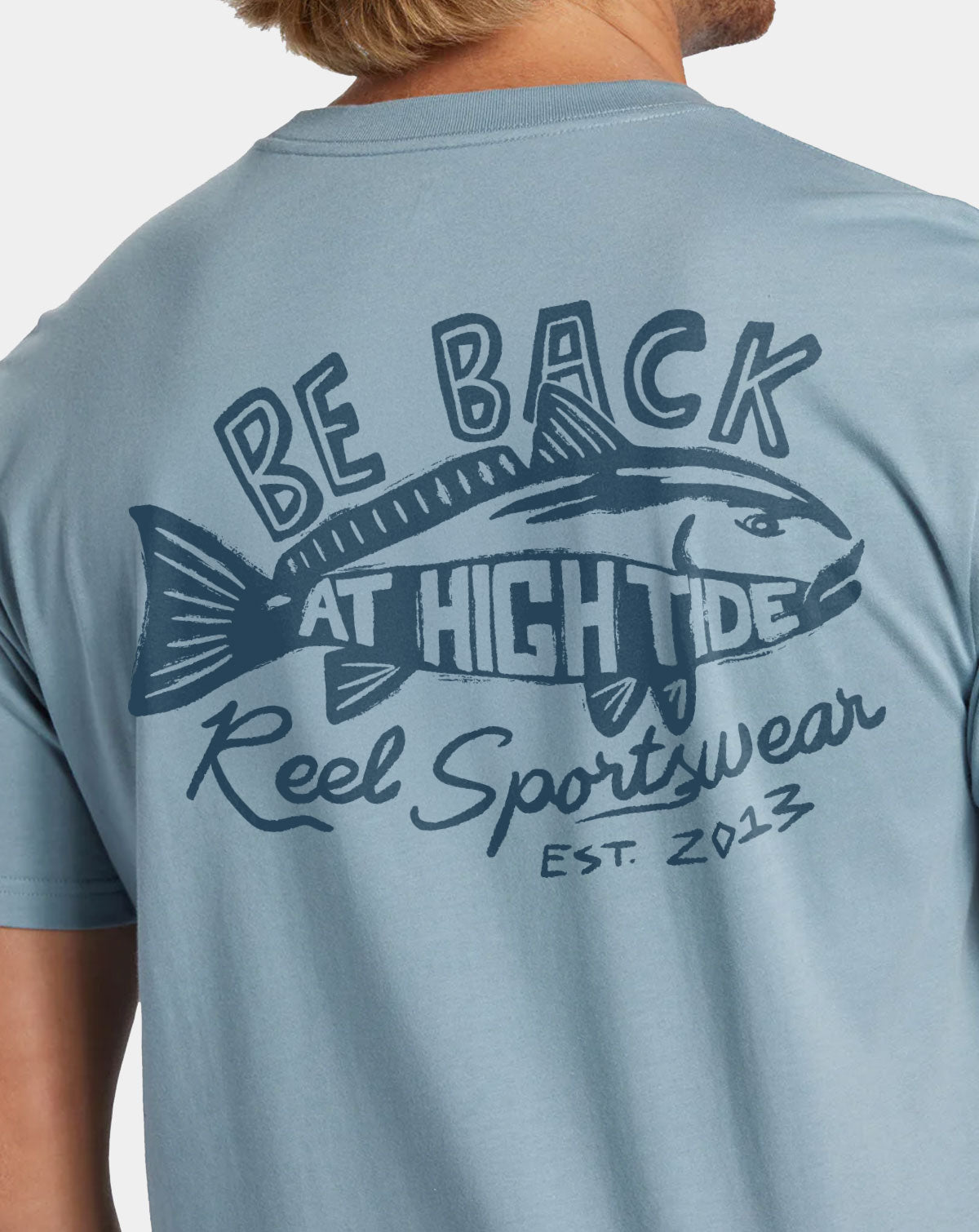 Reel Sportswear Graphic Fishing T-Shirts - Back at High Tide detail