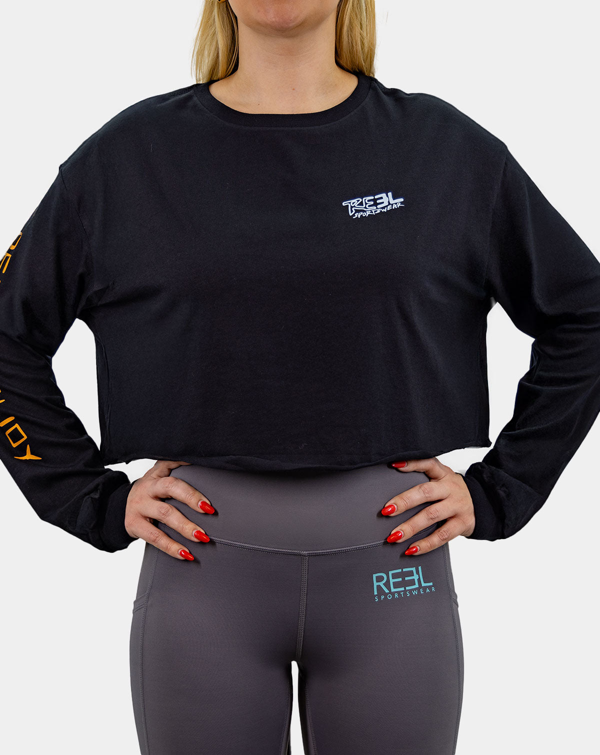 Howdy &amp; Rowdy Long sleeve Cropped fishing T-shirt, Reel Sportswear