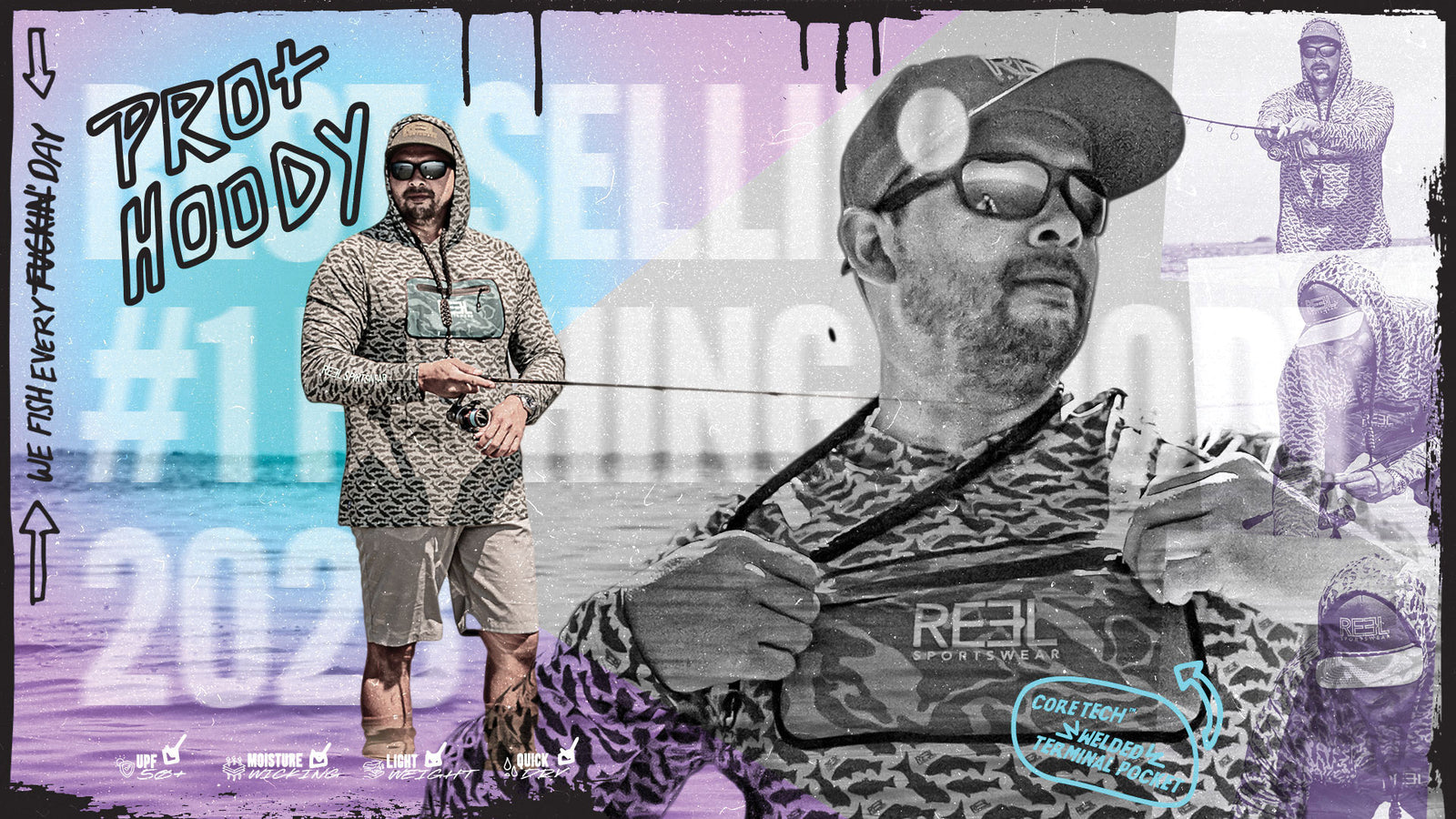 Reel Sportswear PRO+ Technical Fishing hoody - best selling fishing hoody
