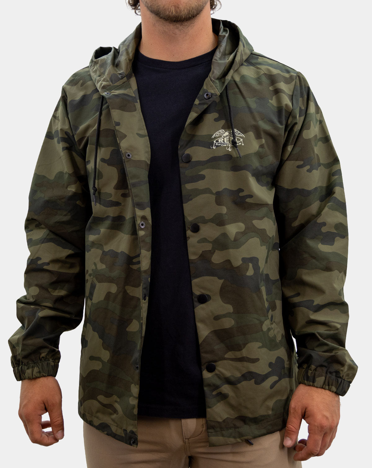 Old Timer Camo Men's Longsleeve Hooded Fishing Rain Jacket