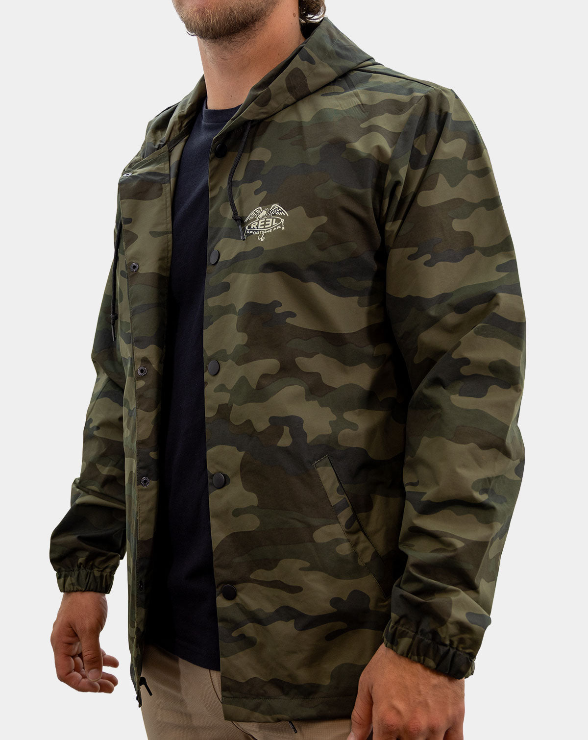Old Timer Camo Men's Longsleeve Hooded Fishing Rain Jacket