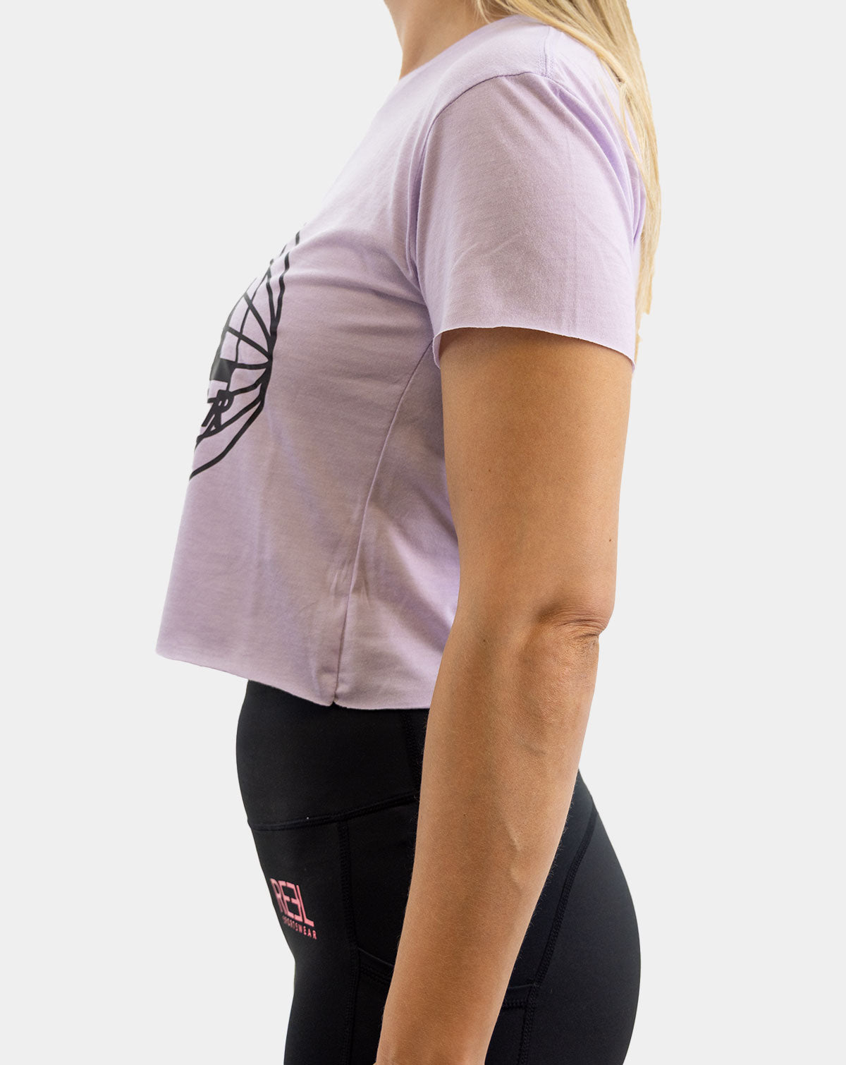 Reel Sportswear Women's Short Sleeved Cropped Tee -- Reel World beach tshirt