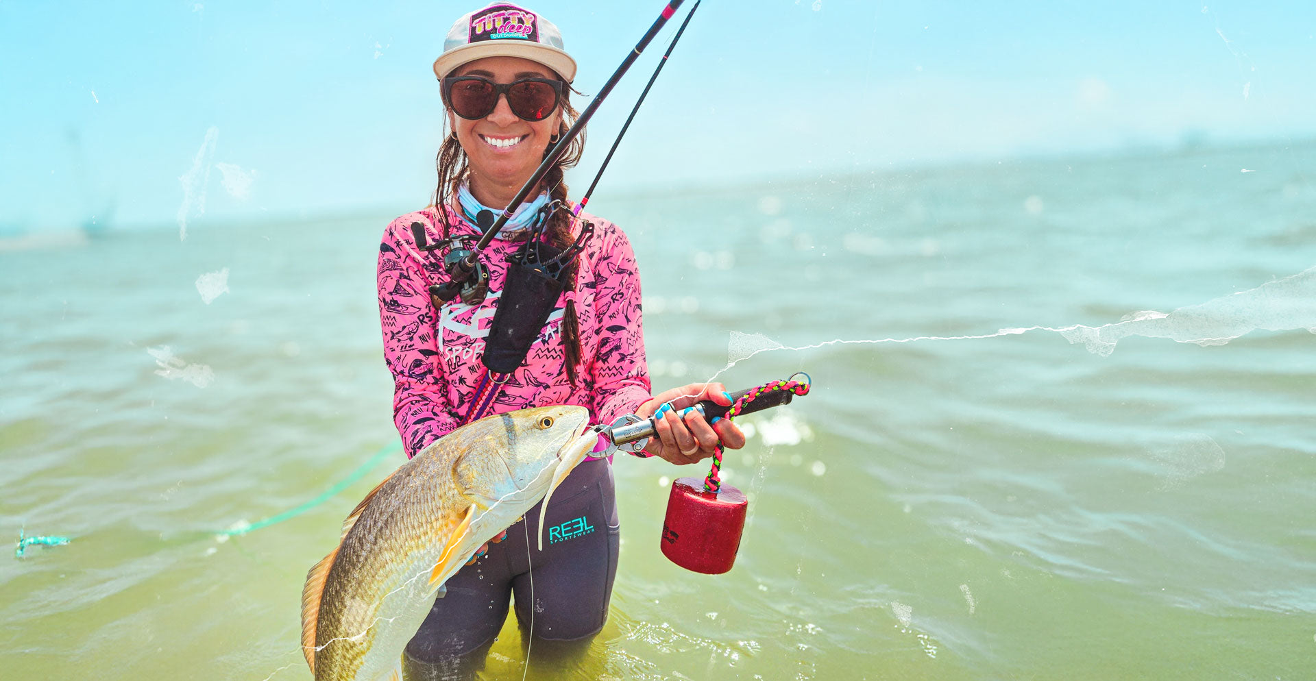 Seawitch women's longsleeve fishing top. fishing shirts, women catching redfish