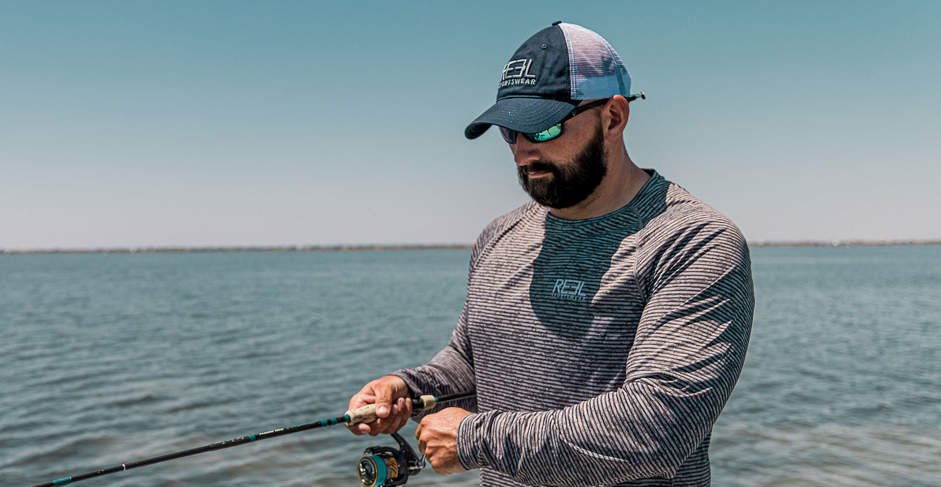 Capt. Jesse Torres, Reel sportswear fishing apparel and clothing, fishing on upper laguna madre