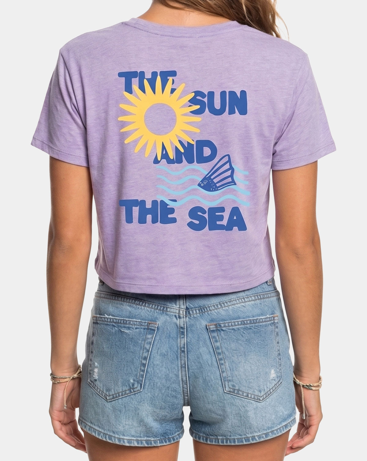 Reel Sportswear Sun & Sea Women's Fishing or Surfer lifestyle cropped Tee