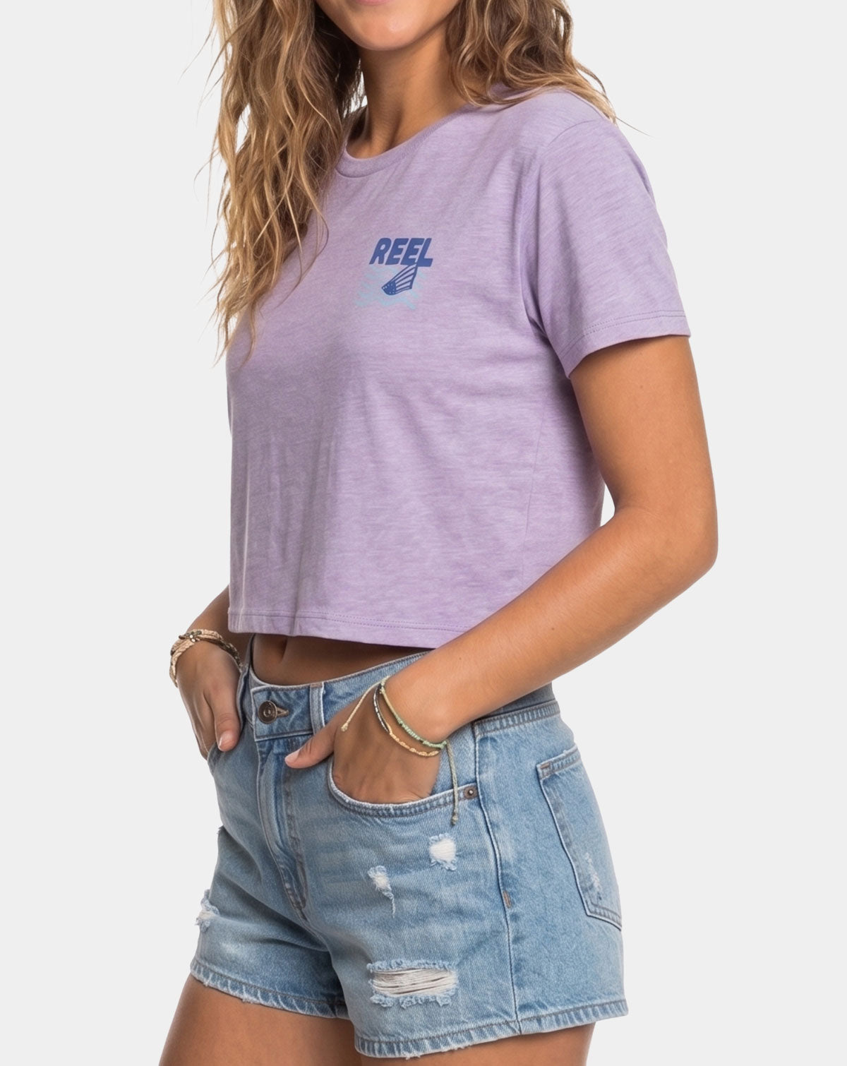 Reel Sportswear Sun & Sea Women's Fishing or Surfer lifestyle cropped Tee