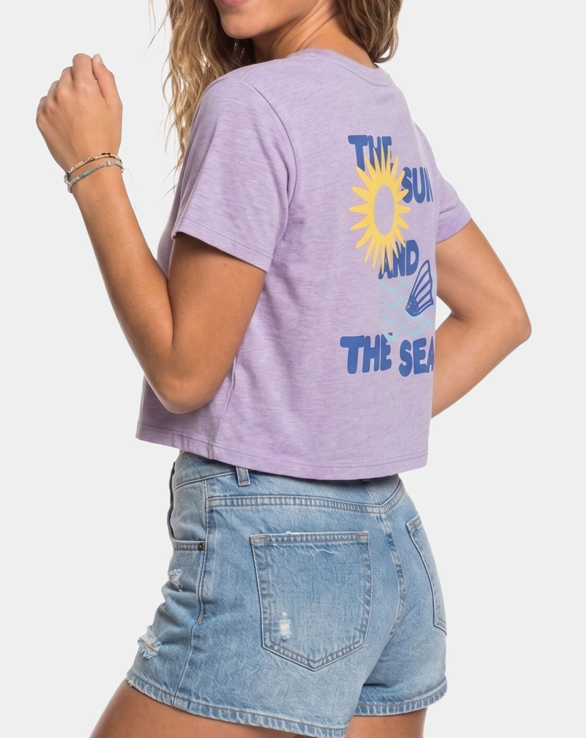 Reel Sportswear Sun & Sea Women's Fishing or Surfer lifestyle cropped Tee