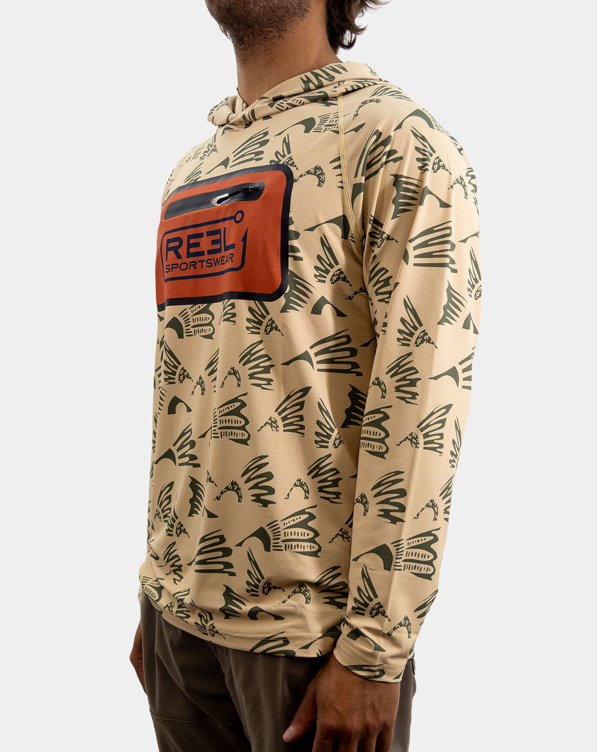Men's performance fishing hoody with terminal pocket Reel Sportswear