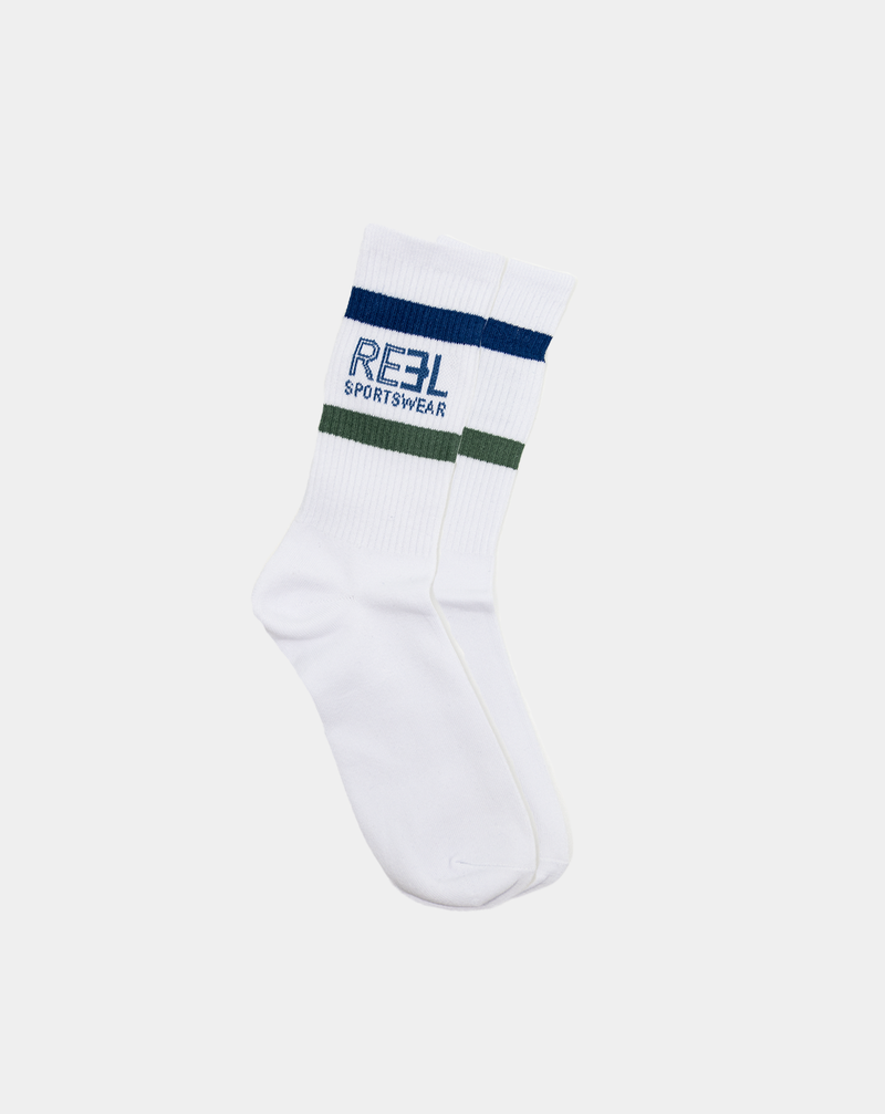 Throw back Crew Sock – BL/GRN