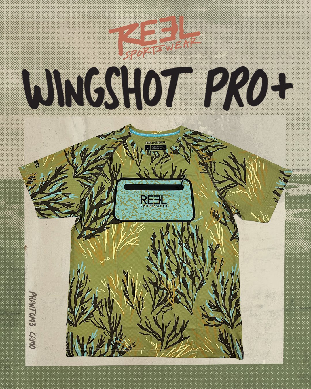 Wingshot Pro+ Camo Short Sleeve Performance Shirt with welded Coretech™ terminal pocket