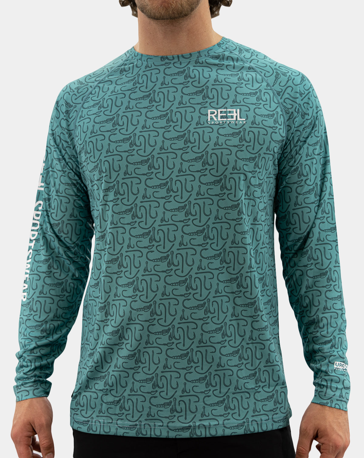 Lead Head | Teal men's fishing long sleeve shirt