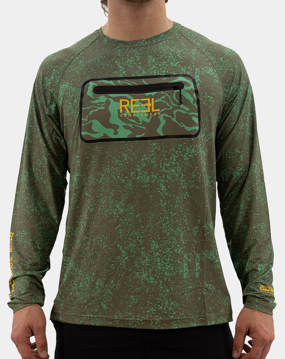 Spindrift Men's Pro+ Technical performance Fishing Long Sleeve with front terminal Zipper pocket