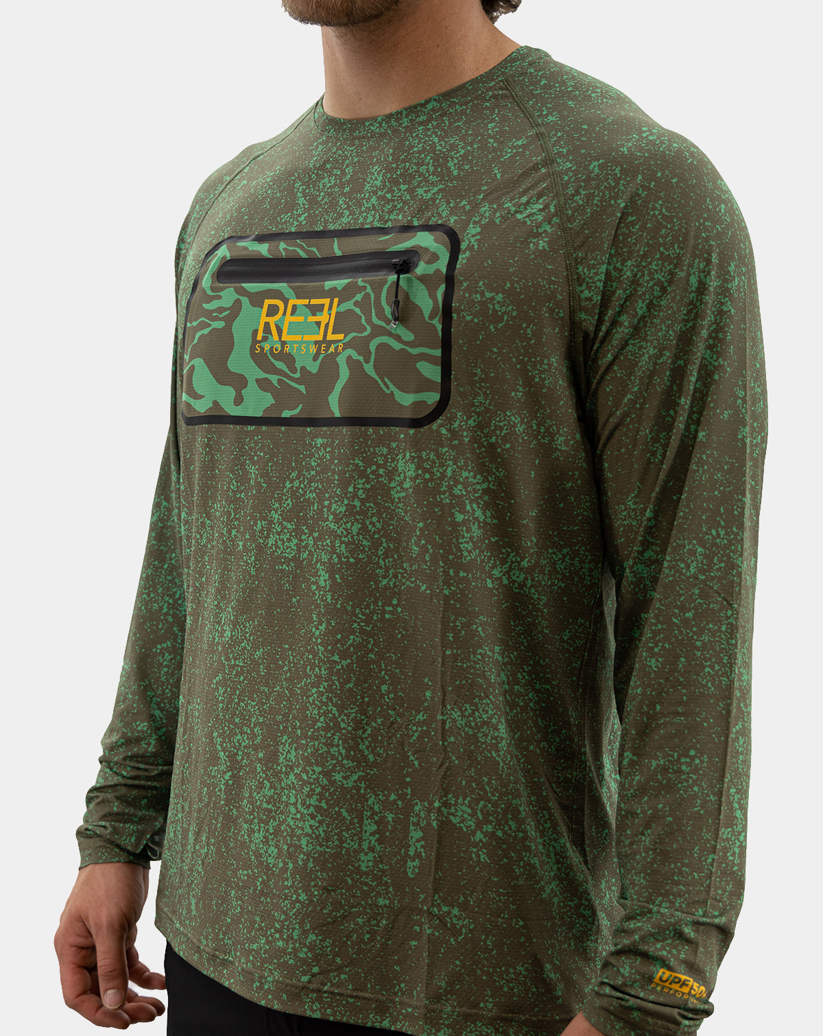 Spindrift Men's Pro+ Technical performance Fishing Long Sleeve with front terminal Zipper pocket