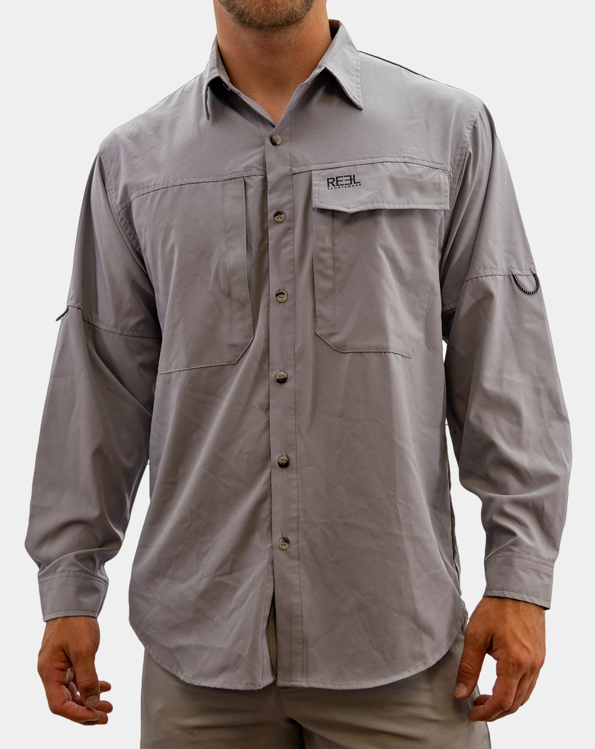 UPF50+ Long Sleeve Fishing Shirts for Men - Vented Sides, Light Weight,  Wicking, Grey Camo, Small : : Clothing & Accessories
