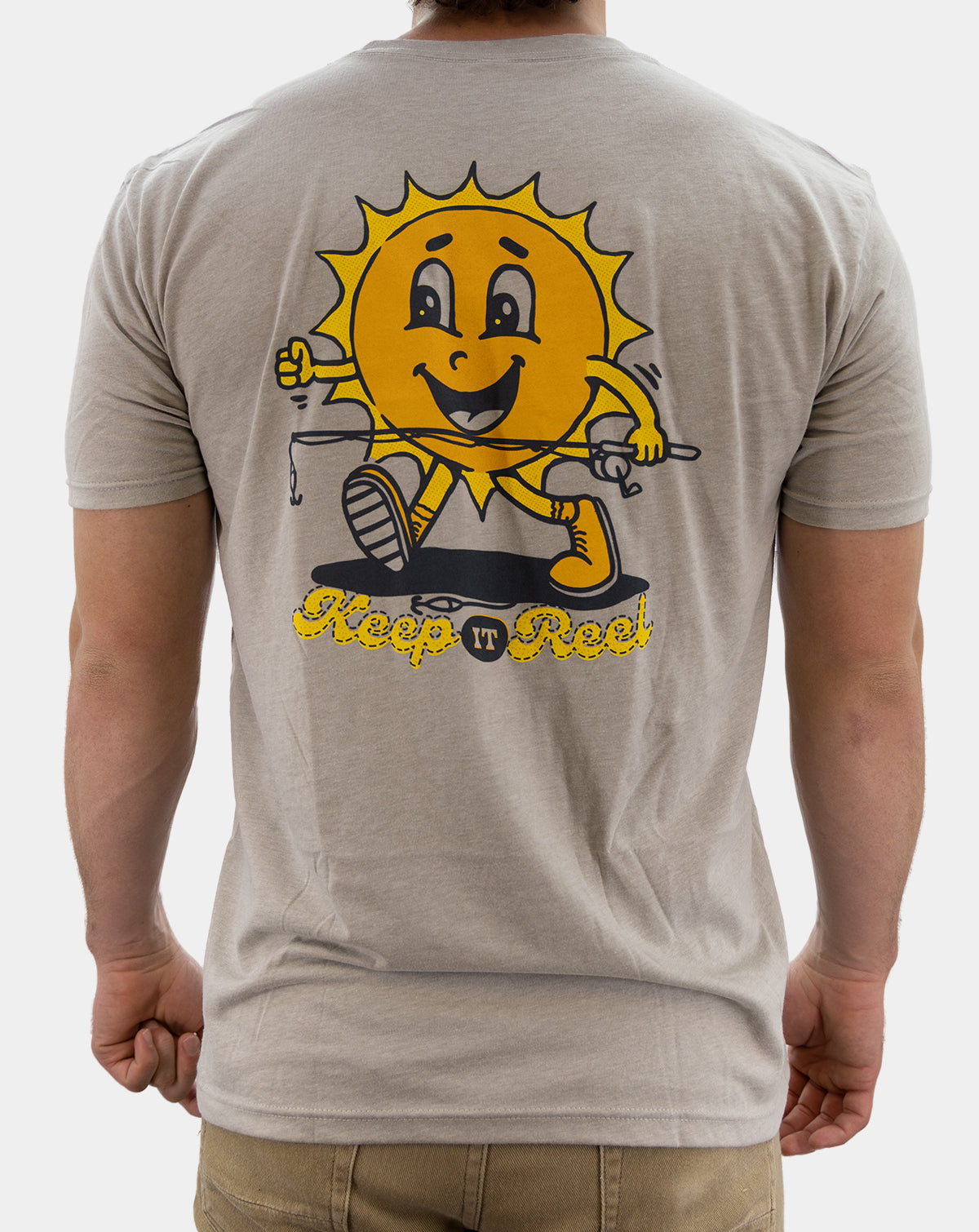 keep it simple men's fishing t-shirt - fun sun with fishing rod