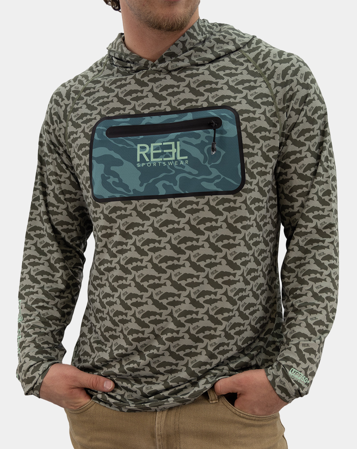 Species Men's Pro+ Technical performance Fishing Long Sleeve Hoody with front terminal Zipper pocket