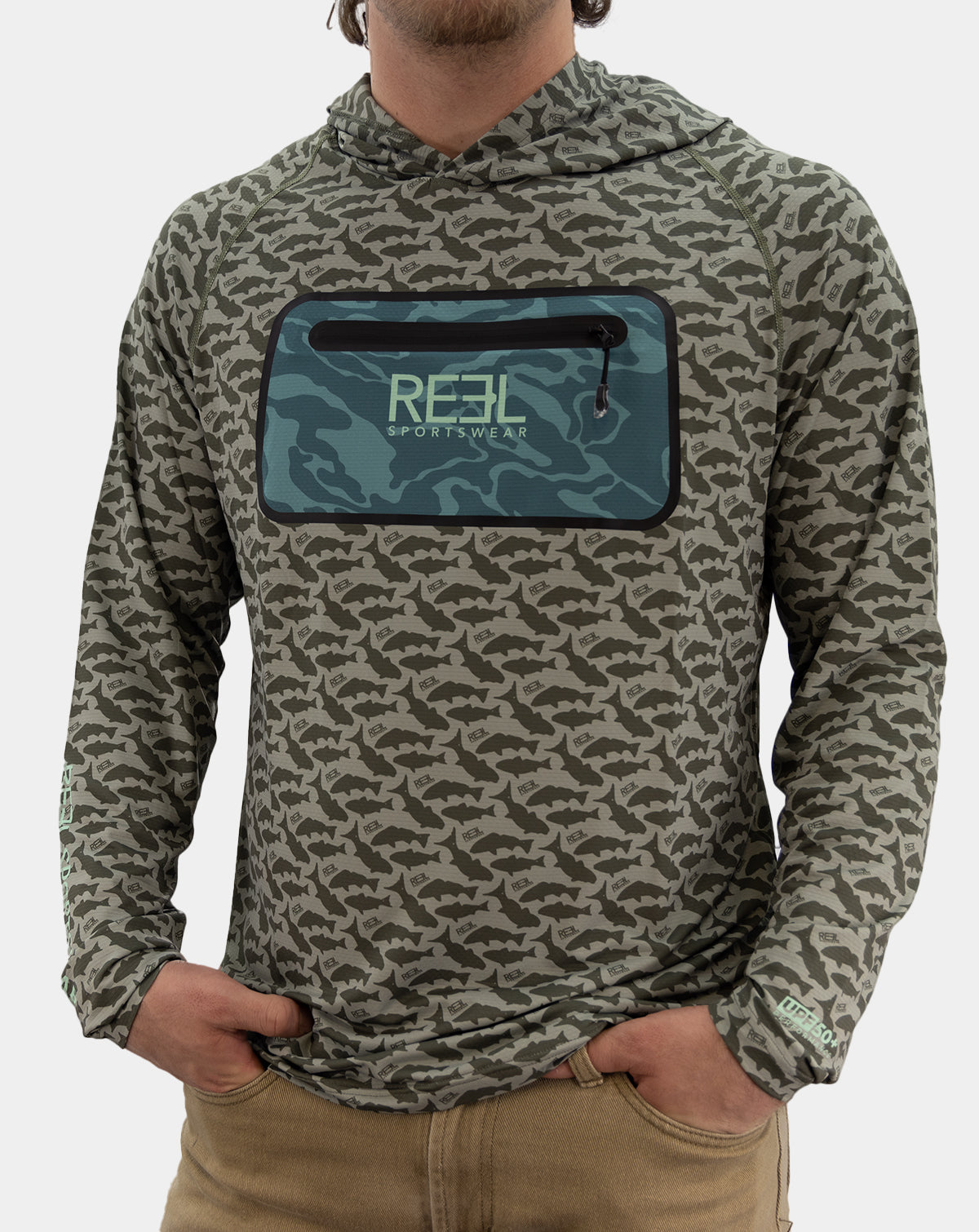 Species Men's Pro+ Technical performance Fishing Long Sleeve Hoody with front terminal Zipper pocket